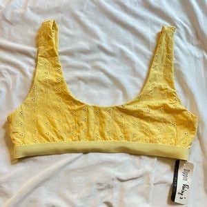 NWT embroidered bikini top